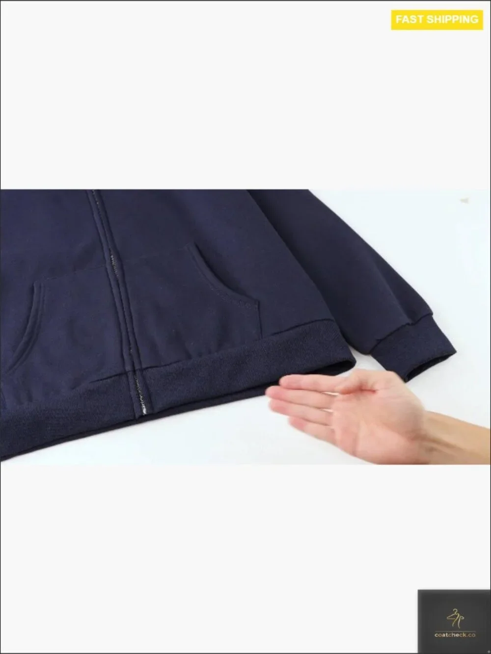 Faux Fur Trim Zip-Up Hoodie Oversized Fleece Lining Casual Jacket with Pockets